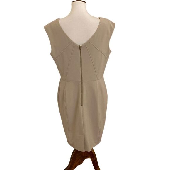 Calvin Klein Beige Sleeveless Sheath Dress Size 14 - Picture 2 of 4